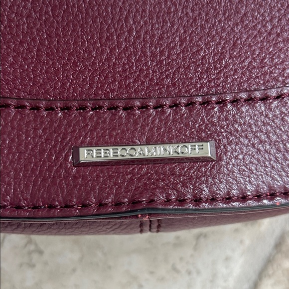 Rebecca Minkoff Elegant Burgundy Leather & Suede Women's Crossbody Bag - Picture 6 of 9